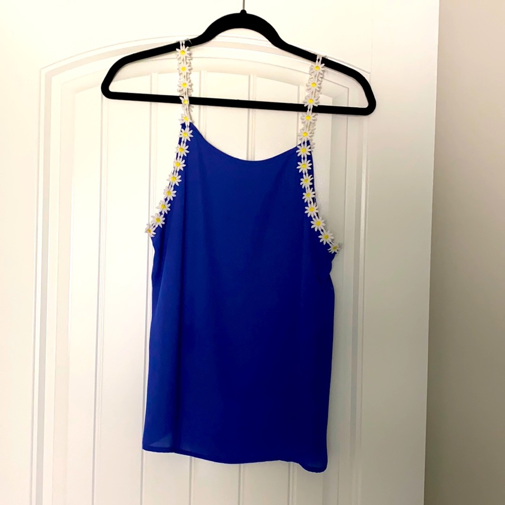 Blue Daisy Strap Tank